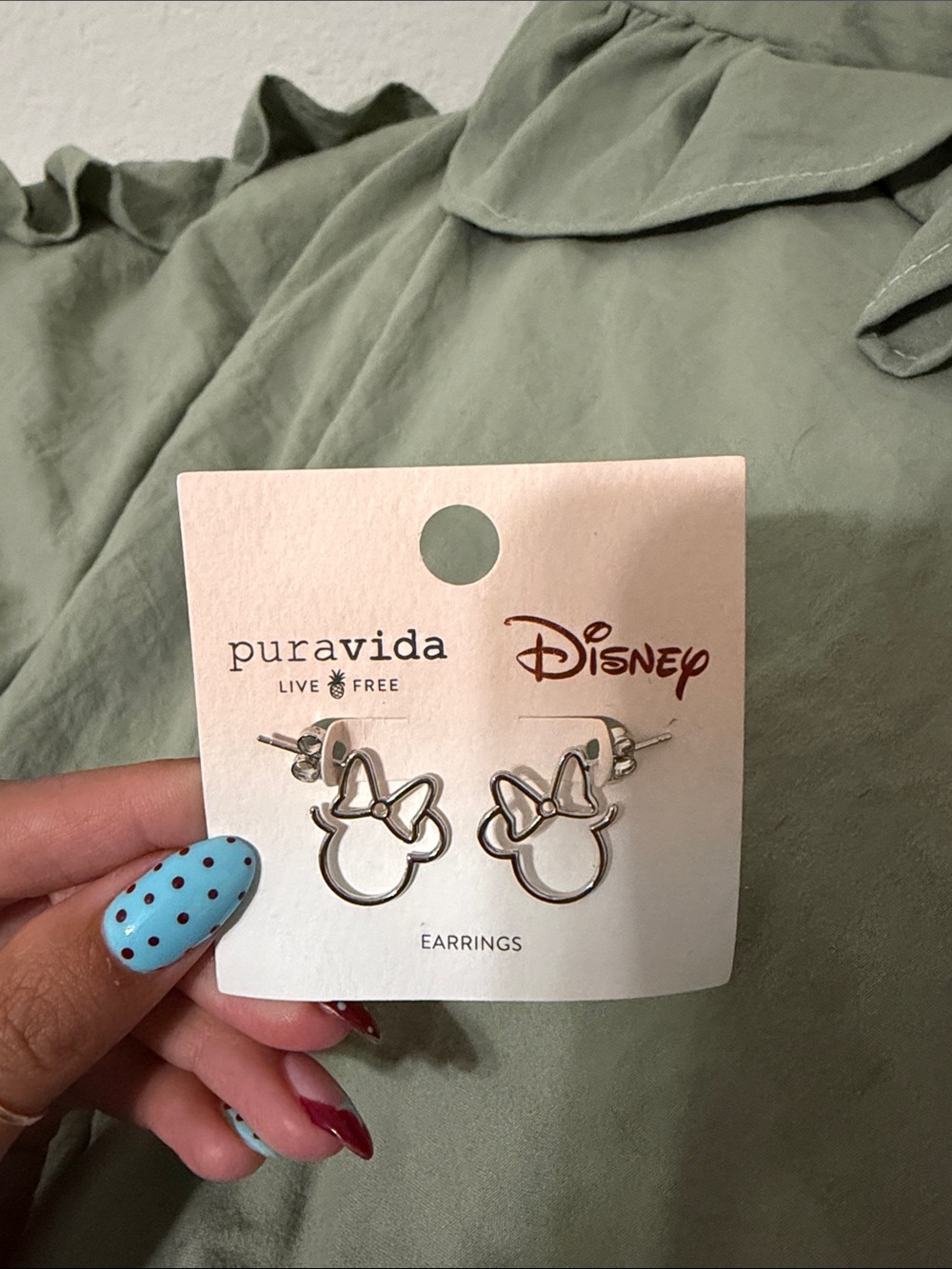 Pura Vida Silver Minnie Outline Stud Earrings